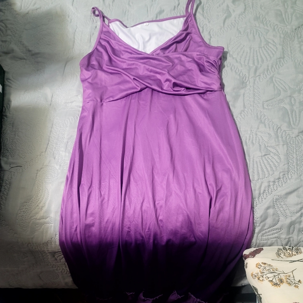 Linsery light to dark purple fade dress